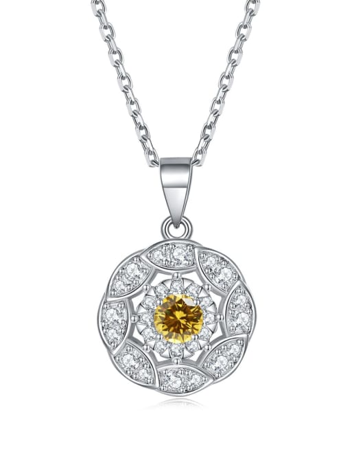 Golden [November] 925 Sterling Silver Birthstone Minimalist FLower Pendant Necklace